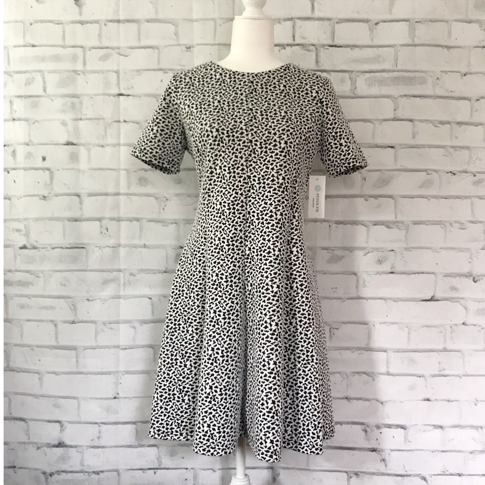 Hutch | "Andy" B&W Textured Print Fit-and-Flare